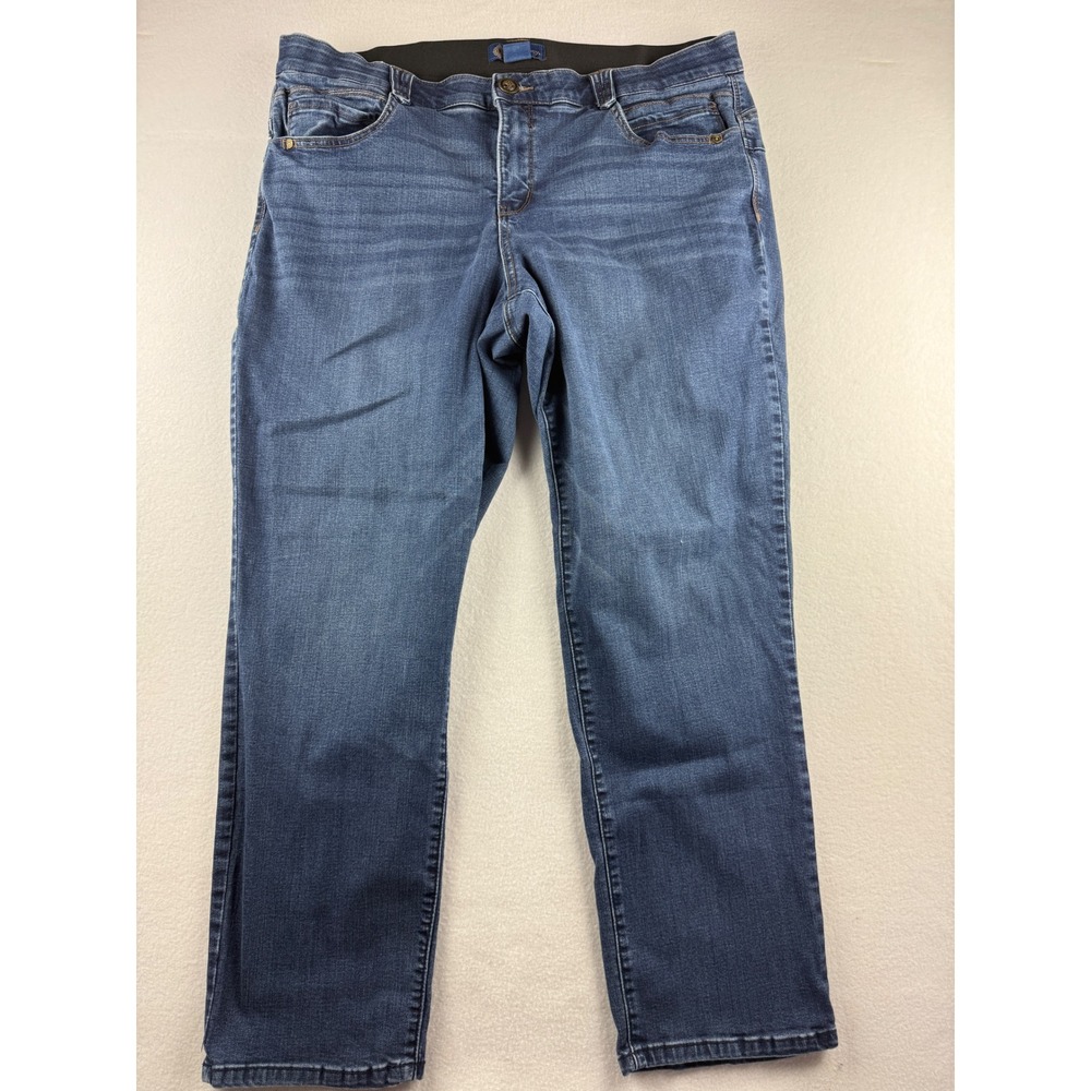 Democracy Ab'solution Straight Leg Jeans Dark Wash Blue Plus Size 22W WW51580EH